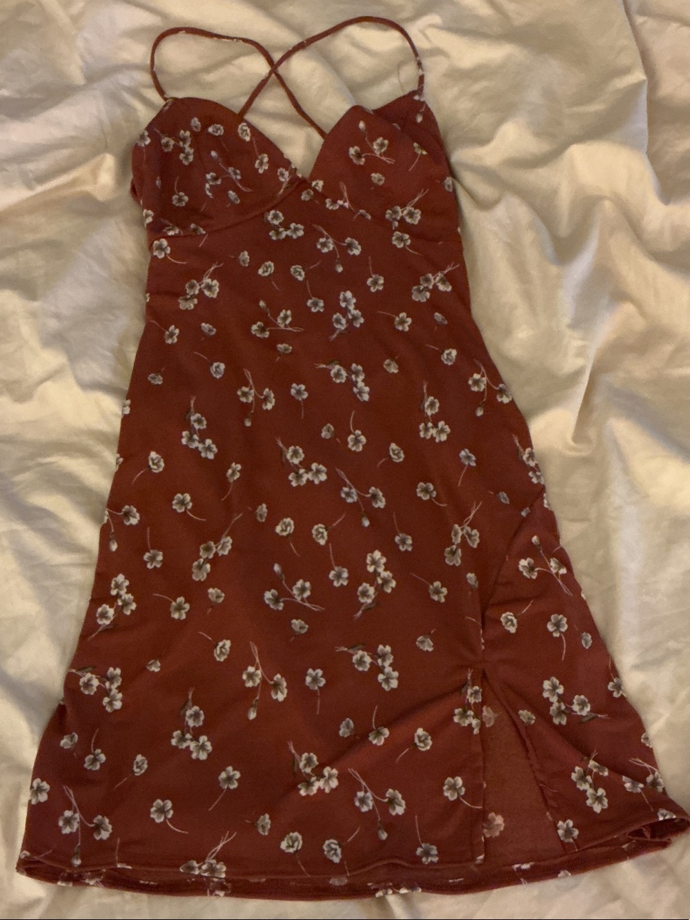Windsor Rust Floral Slip Mini Dress